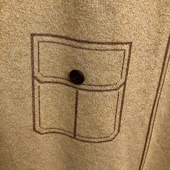 Vintage Trompe L'Oeil Tan Dress - Picture 3 of 7